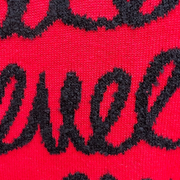 ELLE Scribble Heart Sangria Punch Sweater Women’s Small NWT NEW - Picture 3 of 10
